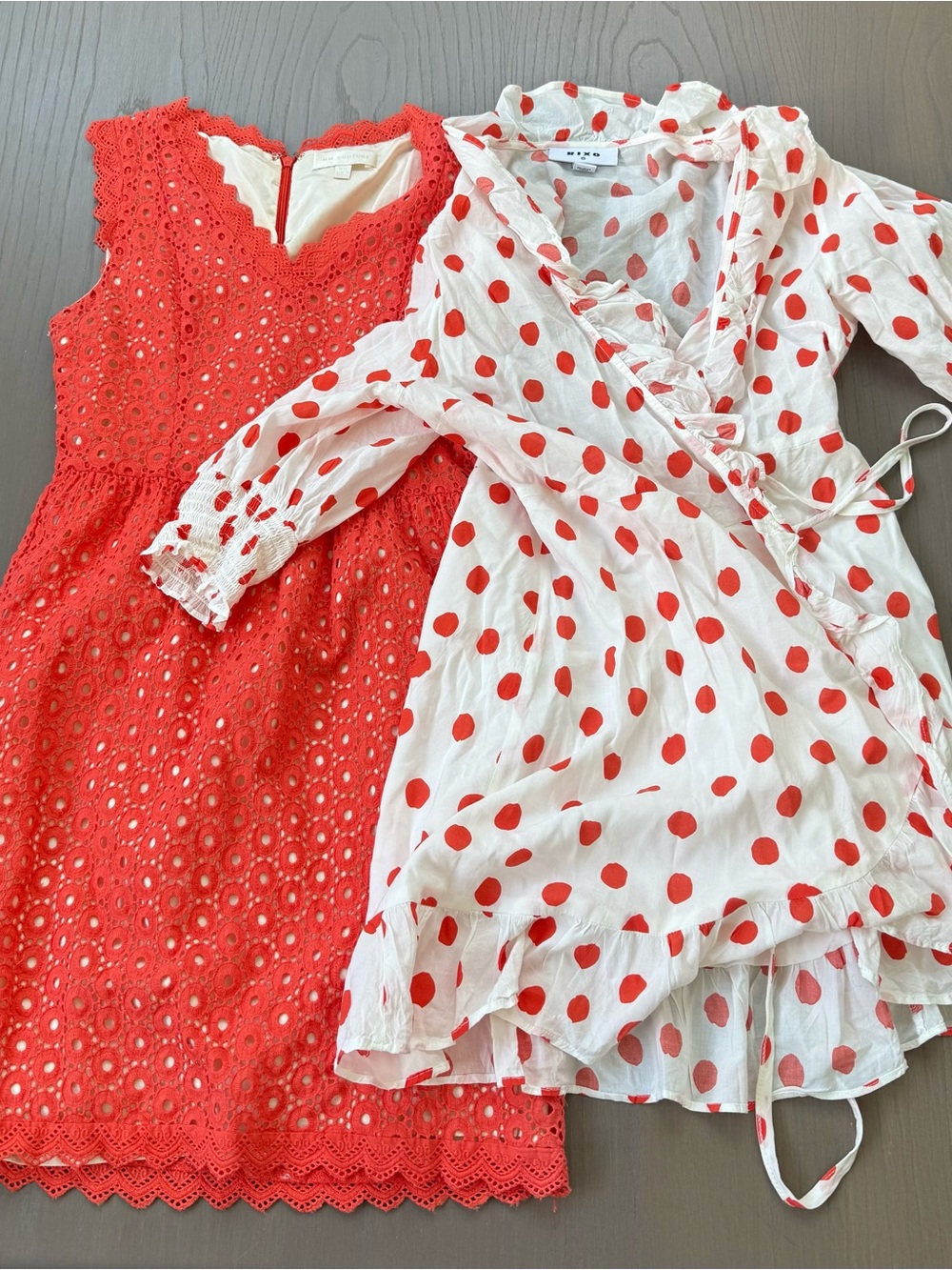 MM Couture Red Eyelet Dress with White & Red Polka Dot Wrap Dress